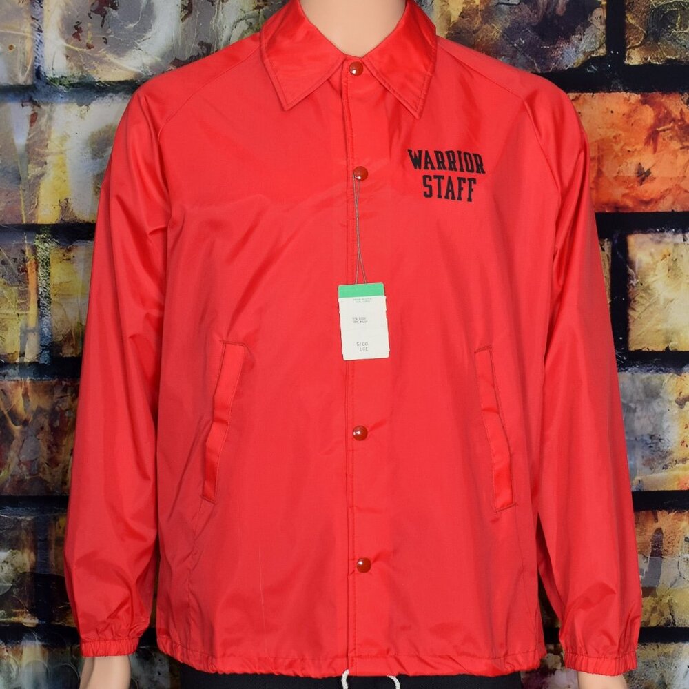 NEW Vintage Men's David Peyser "Warrior Staff" Red Windbreaker Jacket - L